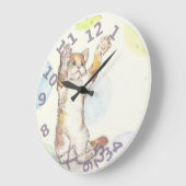 Grande Horloge Ronde Heure du chat (Angle)