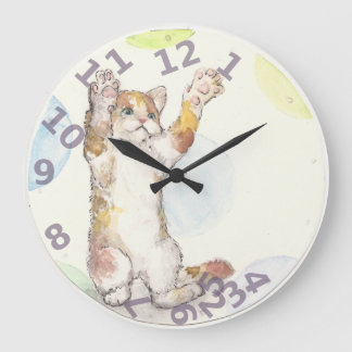 Grande Horloge Ronde Heure du chat