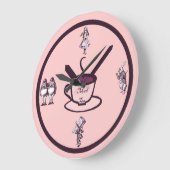 Grande Horloge Ronde Heure d'une mad Tea Party cadenas (Angle)