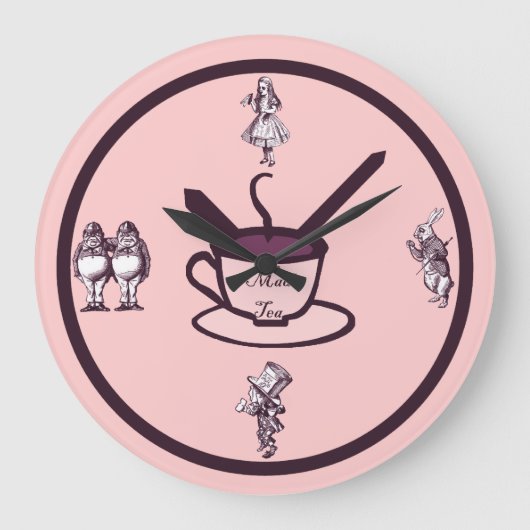 Grande Horloge Ronde Heure d'une mad Tea Party cadenas (Recto)