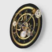 Grande Horloge Ronde Heure Steampunk (Angle)