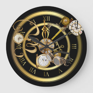 Grande Horloge Ronde Heure Steampunk