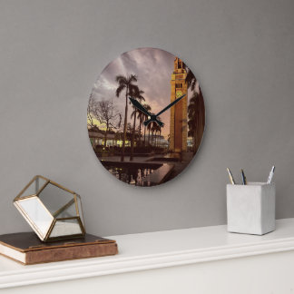 Grande Horloge Ronde Heure tour du coucher du soleil