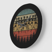 GRANDE HORLOGE RONDE HEUREUX HALLOWEEN SKELETON DANSE (Angle)