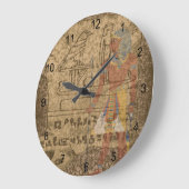 Grande Horloge Ronde Hiéroglyphique égyptien (Angle)