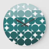 Grande Horloge Ronde Hip Abstrait demi-cercles Fusion Art Motif (Recto)