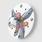Grande Horloge Ronde HipHop Cartoon Donkey Wall Clock (Angle)