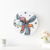 Grande Horloge Ronde HipHop Cartoon Donkey Wall Clock (Maison)