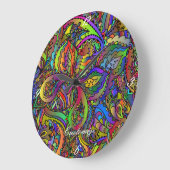 Grande Horloge Ronde Hippie Super Psychedelic Design Thunder_Cove (Angle)