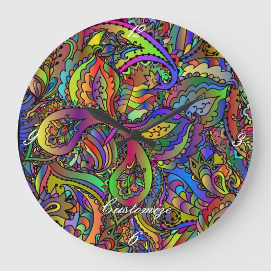 Grande Horloge Ronde Hippie Super Psychedelic Design Thunder_Cove (Recto)