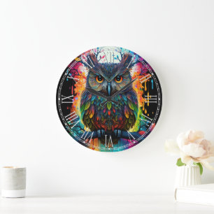 Grande Horloge Ronde Hippy Owl, Imaginaire psychédélique