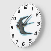 Grande Horloge Ronde Hirondelle en vol (Angle)