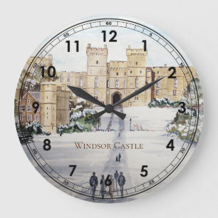 Grande Horloge Ronde Hiver à Windsor Castle Paysage Peinture