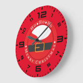 Grande Horloge Ronde Ho Ho Ho joyeux Chritmas (Angle)