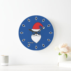 Grande Horloge Ronde Ho Ho Ho Santa Claus