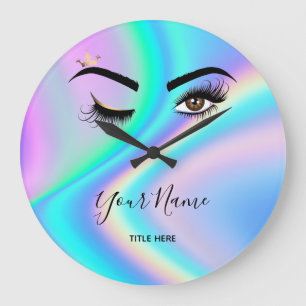 Grande Horloge Ronde Holographe maquillage Wink Eye Lash Extensions