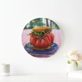 Grande Horloge Ronde Holy Tomato ! (Maison)
