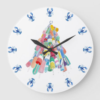 Grande Horloge Ronde Homard O'Clock - Bleu