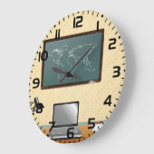 Grande Horloge Ronde Home Office Desk Laptop Coffee (Angle)