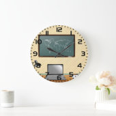 Grande Horloge Ronde Home Office Desk Laptop Coffee (Maison)