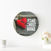 Grande Horloge Ronde HOME SWEET HOME RUSTIC Wall Clock (Maison)