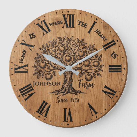 Grande Horloge Ronde Homestead Wall Clock | Custom Name & Year (Recto)