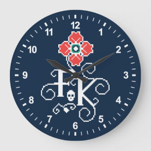Grande Horloge Ronde Hommage floral de Frida Kahlo