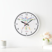 Grande Horloge Ronde Homme d'anatomie DaVinci en Chakra (Maison)