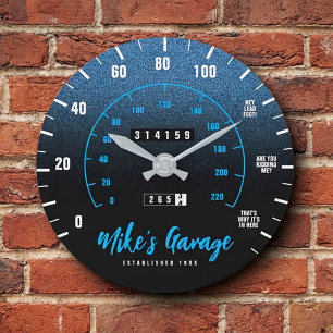 Grande Horloge Ronde Homme Drôle Compteur de Voiture Indicateur de Vite