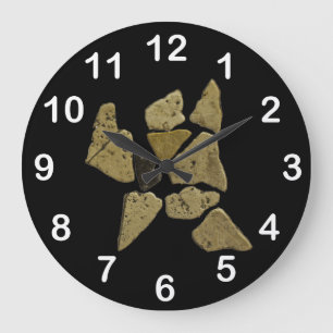 Grande Horloge Ronde Homme en pierre de mosaïque