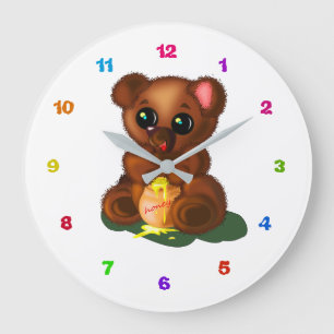 Grande Horloge Ronde Honey Bear Clock