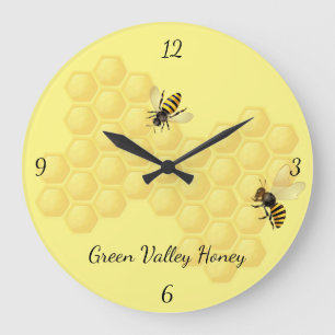 Grande Horloge Ronde Honey Bee