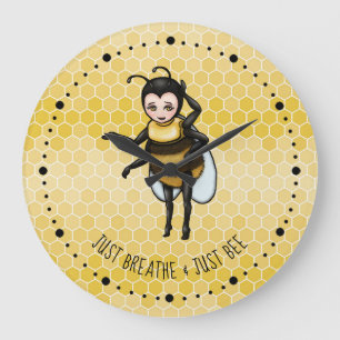 Grande Horloge Ronde Honey Bee Respire & Just Bee