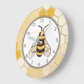 Grande Horloge Ronde Honeycomb Bumblebee (Angle)