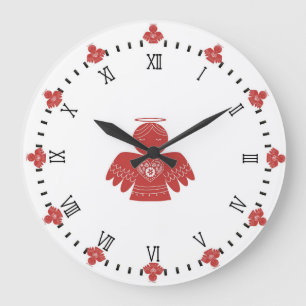 Grande Horloge Ronde Horaire d'art de l'ange scandinave