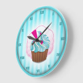 Grande Horloge Ronde Horaire de cupcake (Angle)