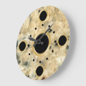 Grande Horloge Ronde Horaires murales modernes en marbre (Angle)