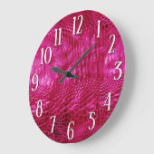 Grande Horloge Ronde Hot Pink Faux Leather (Angle)