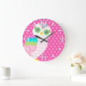 Grande Horloge Ronde How Now White Owl Wall Clock (Maison)