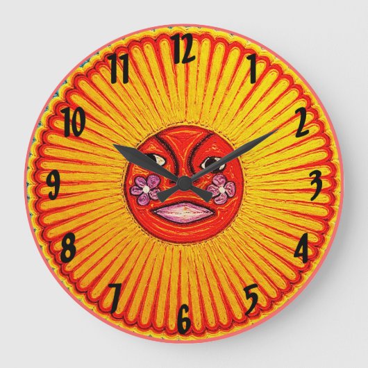 Grande Horloge Ronde Huichol Sun Wall Clock (Recto)