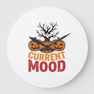 Grande Horloge Ronde Humeur actuelle Halloween Citrouille Conception de
