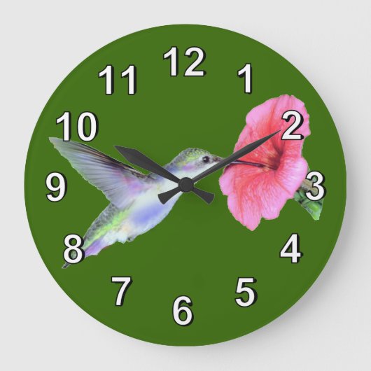 Grande Horloge Ronde Humming Bird Wall Clock (Recto)