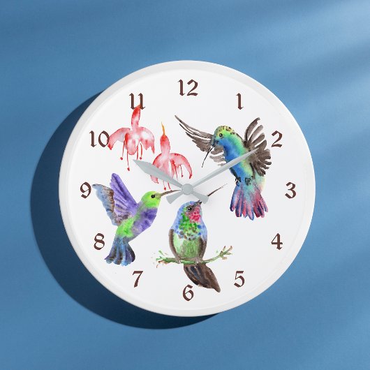 Grande Horloge Ronde Hummingbirds