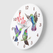 Grande Horloge Ronde Hummingbirds (Angle)