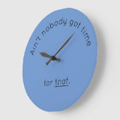 Grande Horloge Ronde Humorous Blue Wall Clock (Angle)