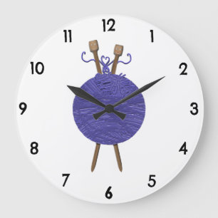Grande Horloge Ronde Humour de tricot
