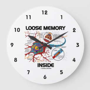 Grande Horloge Ronde Humour Geek de la synapse de neurone de la mémoire