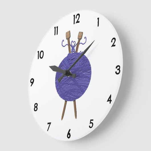 Grande Horloge Ronde Humour tricot (Angle)
