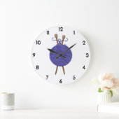 Grande Horloge Ronde Humour tricot (Maison)