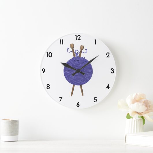 Grande Horloge Ronde Humour tricot (Maison)